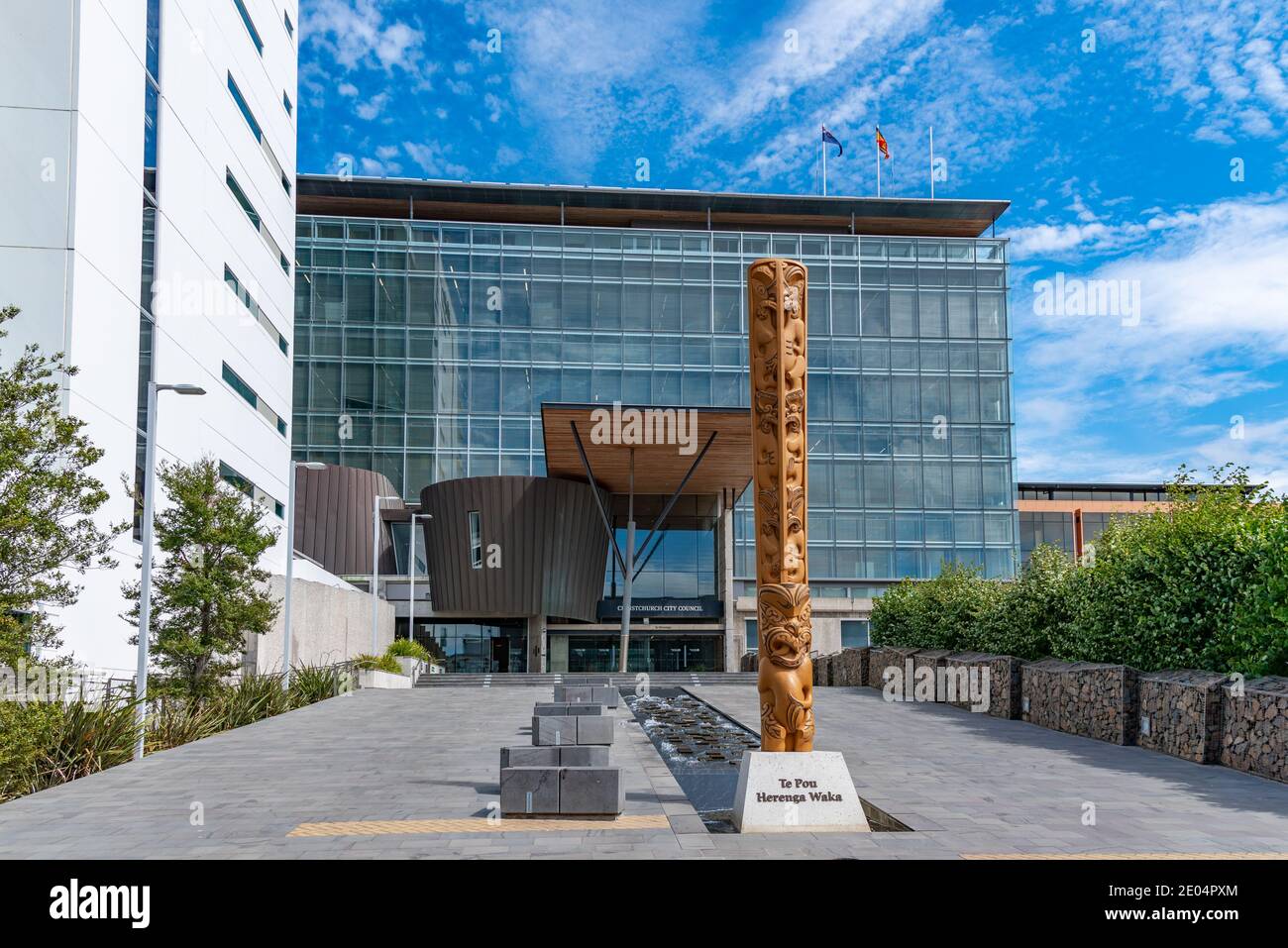 Conseil municipal de Christchurch en Nouvelle-Zélande (écrit aussi en Maori) Banque D'Images