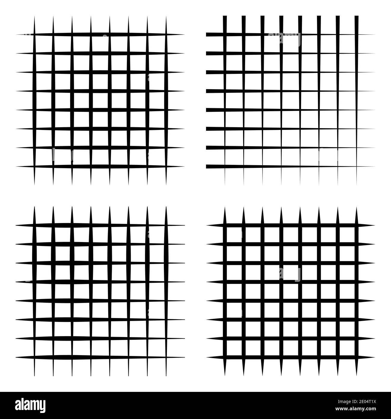 Définir une grille abstraite bandes élégantes lignes, grille vectorielle bandes noires horizontales et verticales. Carré coché, motif vectoriel en tissu écossais Illustration de Vecteur