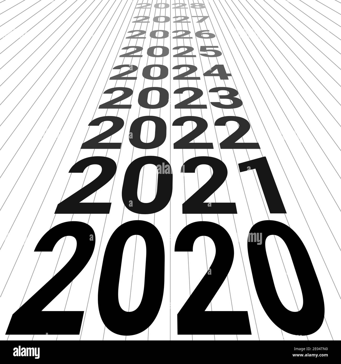 Nouvelle année 2020 bannière arrière-plan 3D perspective vecteur regarder la perspective de la nouvelle année future 2020 heureuse Illustration de Vecteur