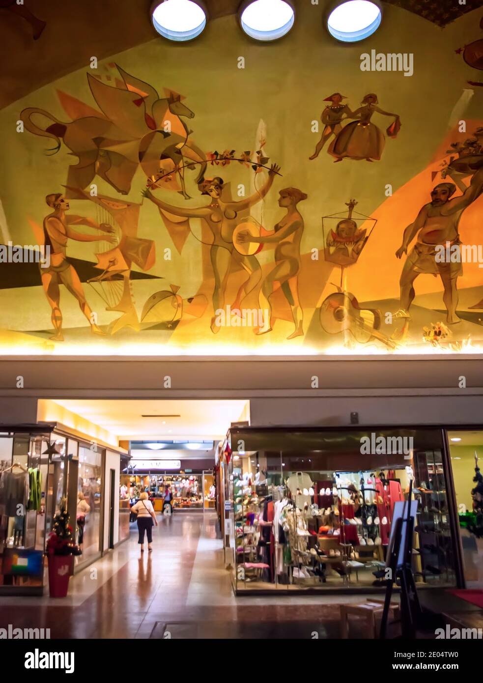 Décoration au plafond à Galerias Santa Fe, avenue Santa Fe, Buenos Aires, Argentine Banque D'Images