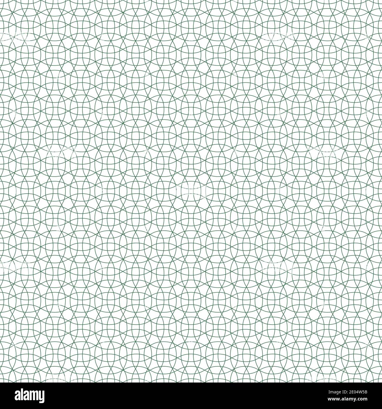 fond guilloche sans couture vert, mesh de protection vectoriel pour des documents précieux, mesh à motifs guilloche sans couture Illustration de Vecteur