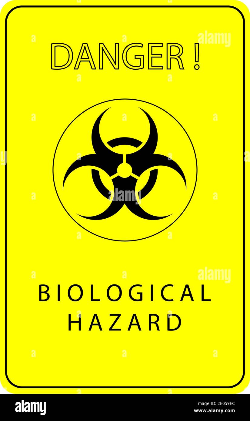 Signe jaune avec le symbole de danger biologique. Illustration de Vecteur