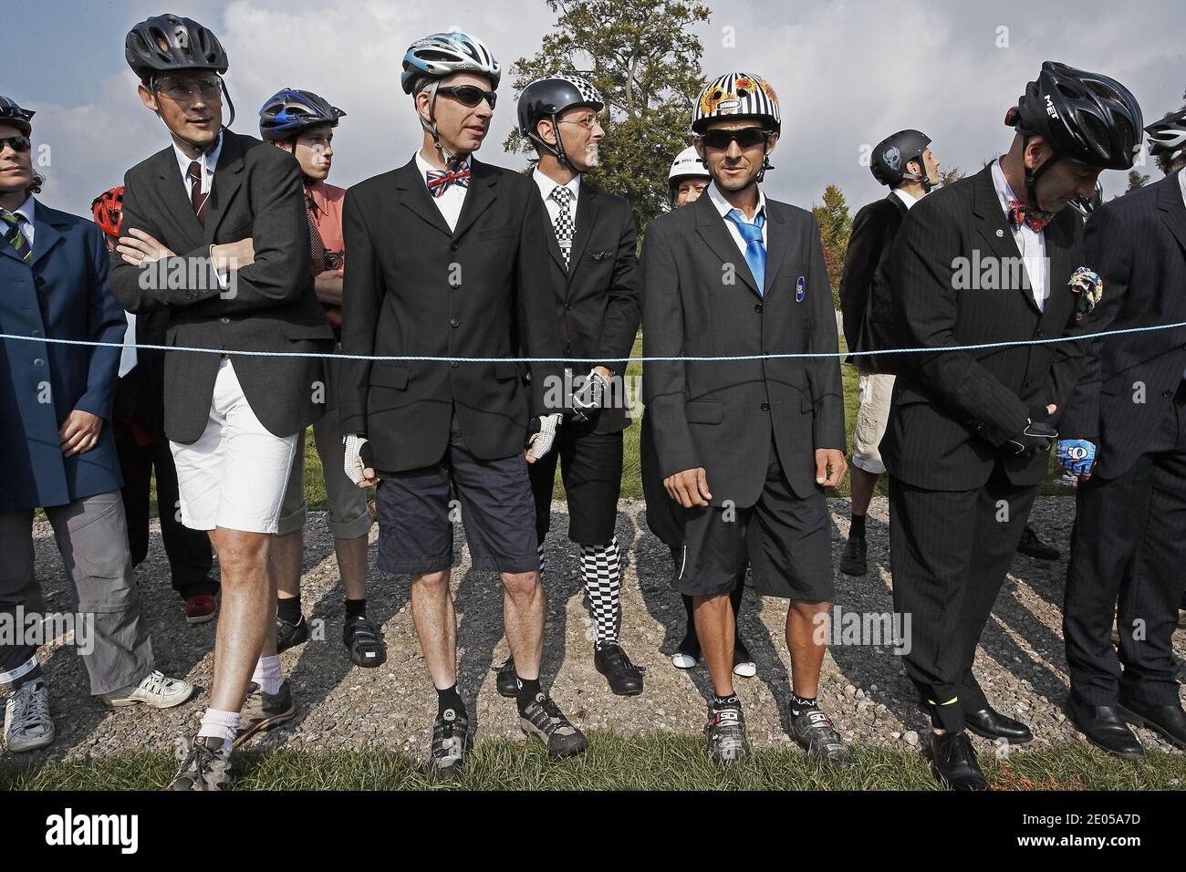 GRANDE-BRETAGNE / Angleterre /Brompton World Championship 2008.Riders concourent au Championnat du monde unique de Brompton au Blenheim Palace dans l'Oxfordshire Banque D'Images