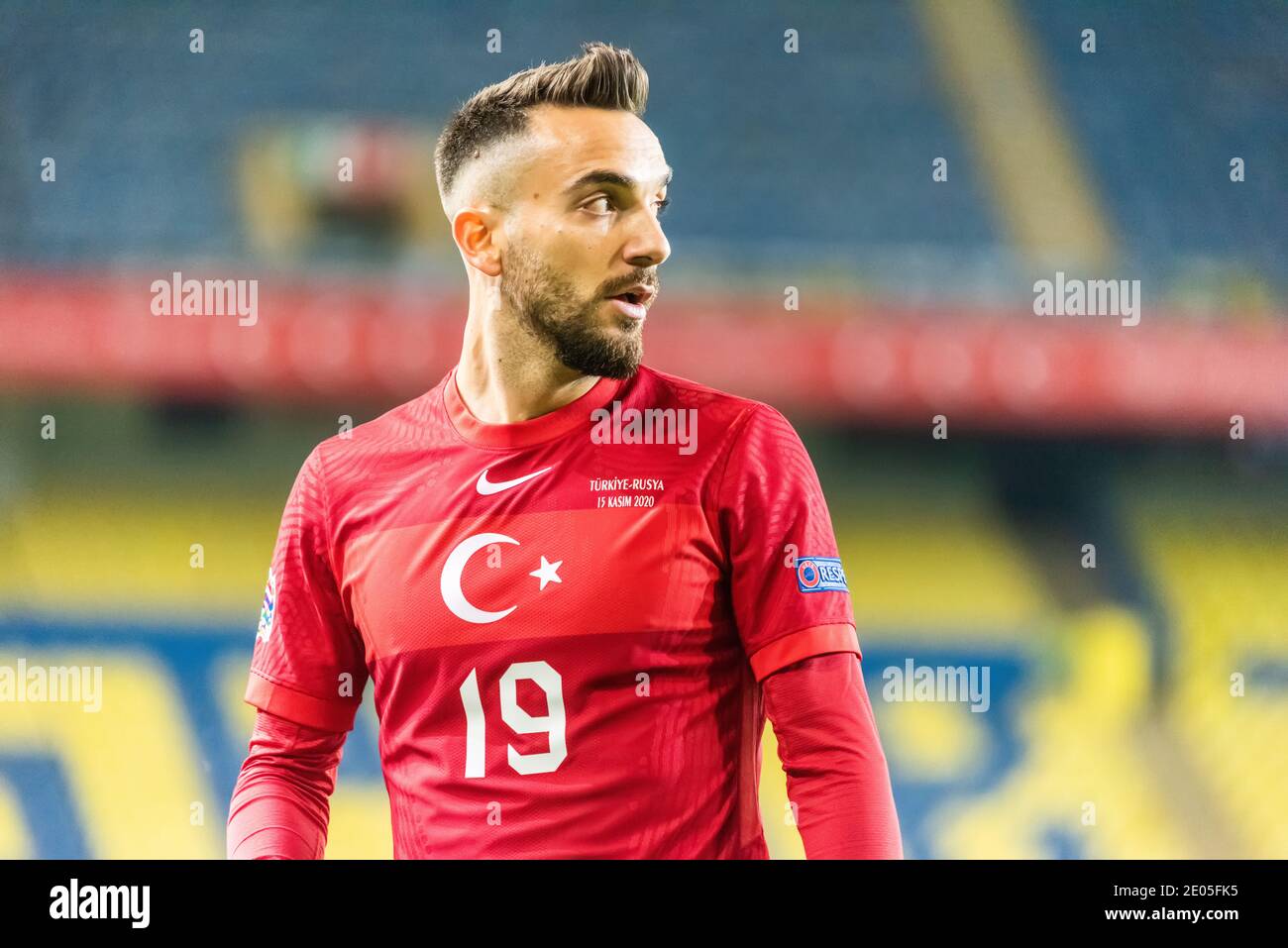 Istanbul, Turquie – 15 novembre 2020. Fortuna Dusseldorf et l'attaquant de l'équipe nationale de football de Turquie Kenan Karaman lors du match de l'UEFA Nations League Turk Banque D'Images