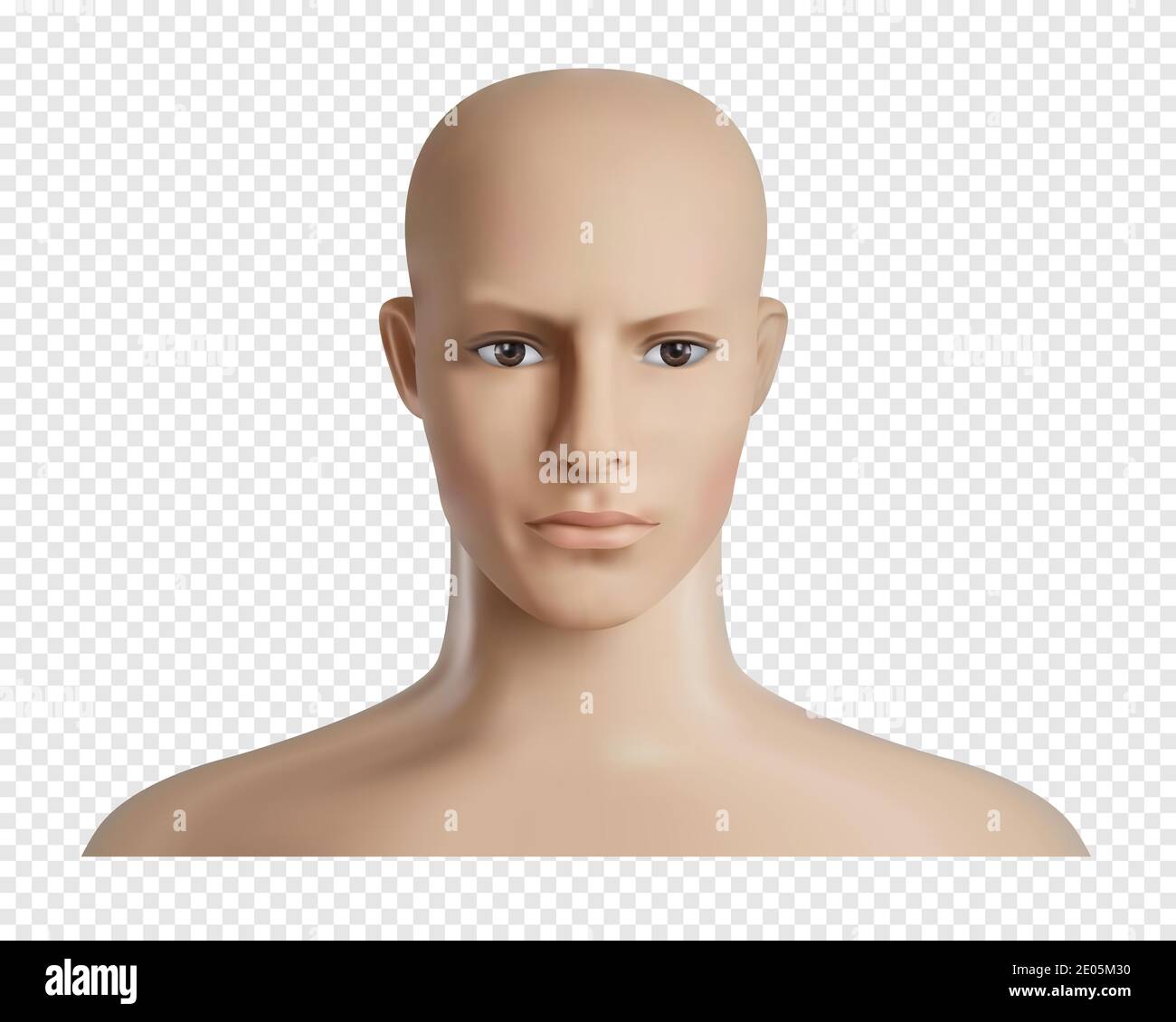 Modèle humain 3d vectoriel avec maquette de visage, de féamale ou de ...