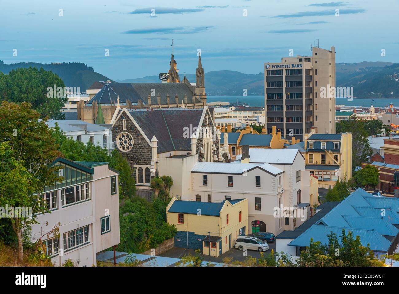 DUNEDIN, NOUVELLE-ZÉLANDE, 24 JANVIER 2020 : vue aérienne de Dunedin en Nouvelle-Zélande Banque D'Images