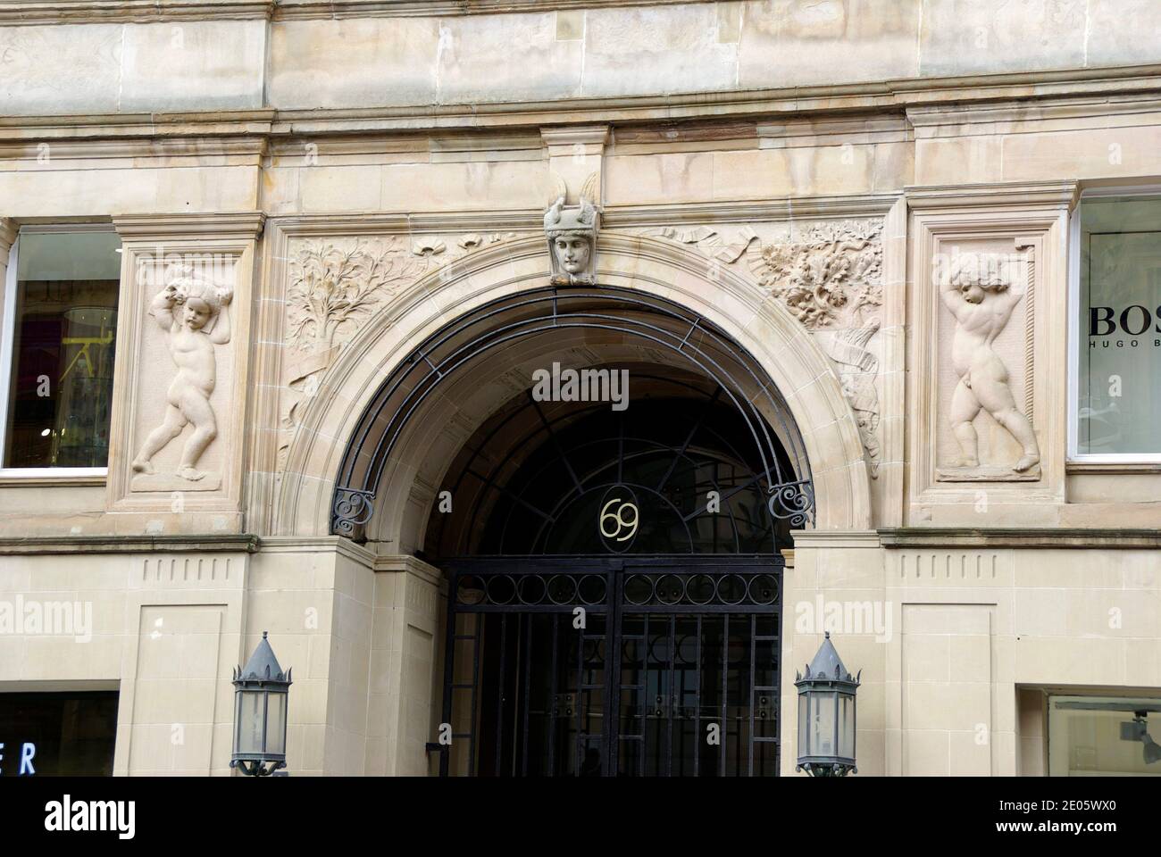 Entrée aux anciens bureaux du Glasgow Herald Banque D'Images