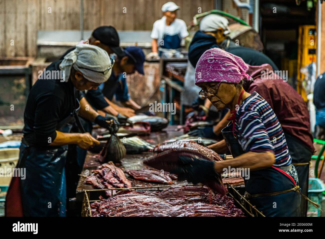 Yasuhisa Serizawa dans Nishiizu-Cho la fabrication Katsuobushi, Shizuoka, Japon Banque D'Images