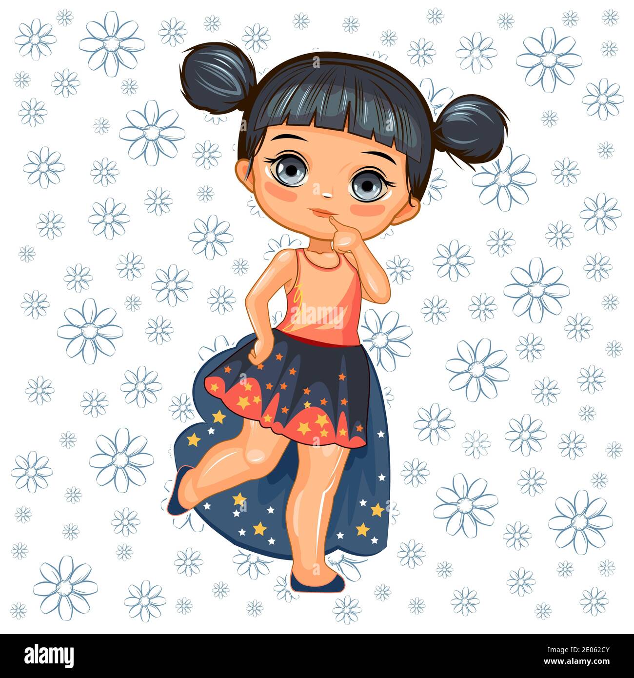 Une Jolie Petite Fille Habillee Comme Princesse Joyeux Enfant Drole De Bonne Humeur L Objet Isole Sur Un Fond Blanc Jeune Bebe Dessin Anime Plat Photo Stock Alamy