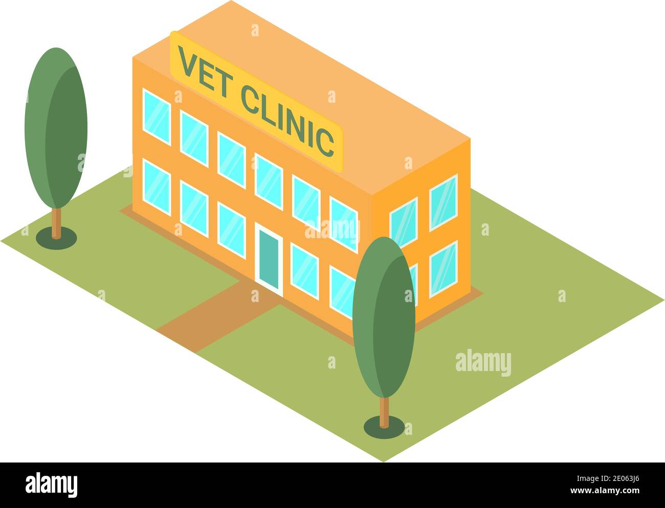 Clinique vétérinaire bâtiment isométrique vecteur illustration eps.10 Illustration de Vecteur