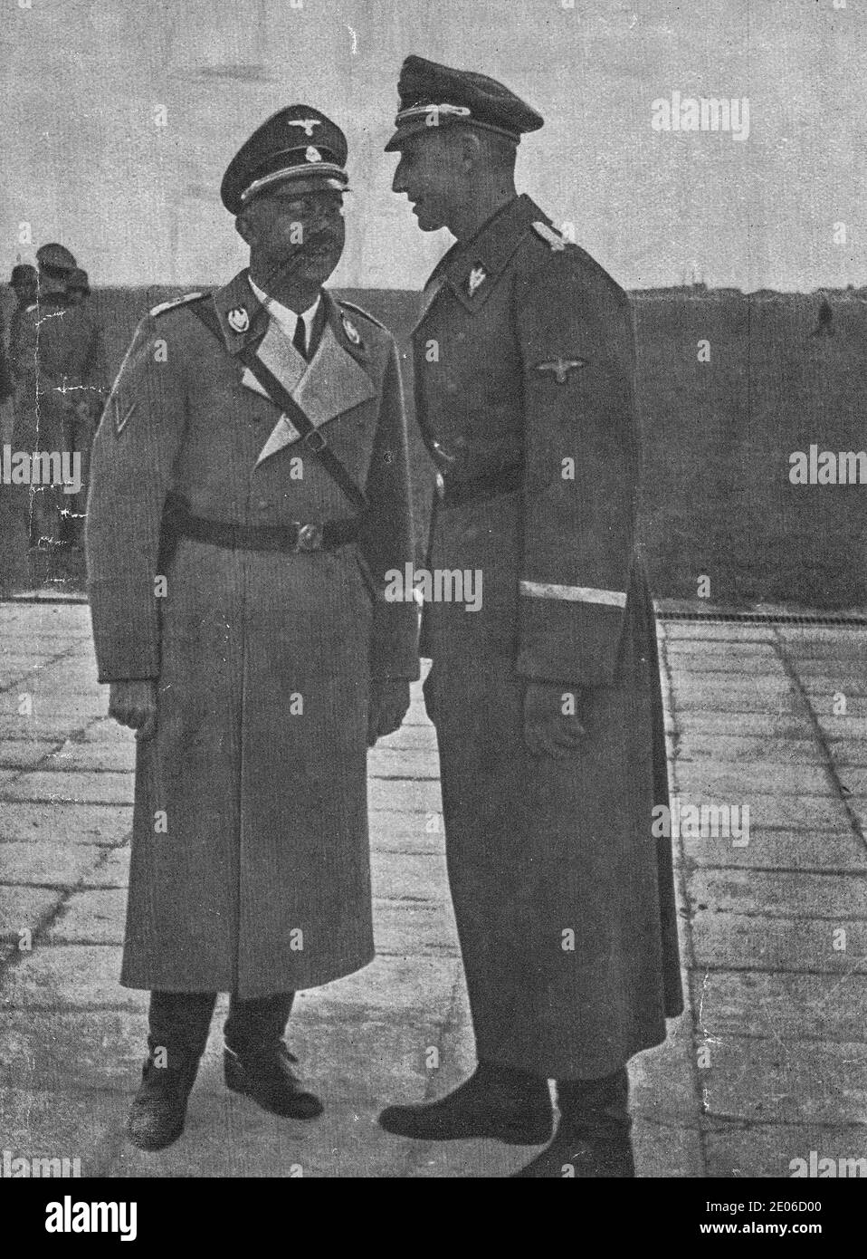 POLOGNE - années 1940 : Heinrich Himmler (à gauche) et Reinhard Heydrich pendant la campagne de guerre en Pologne. Banque D'Images