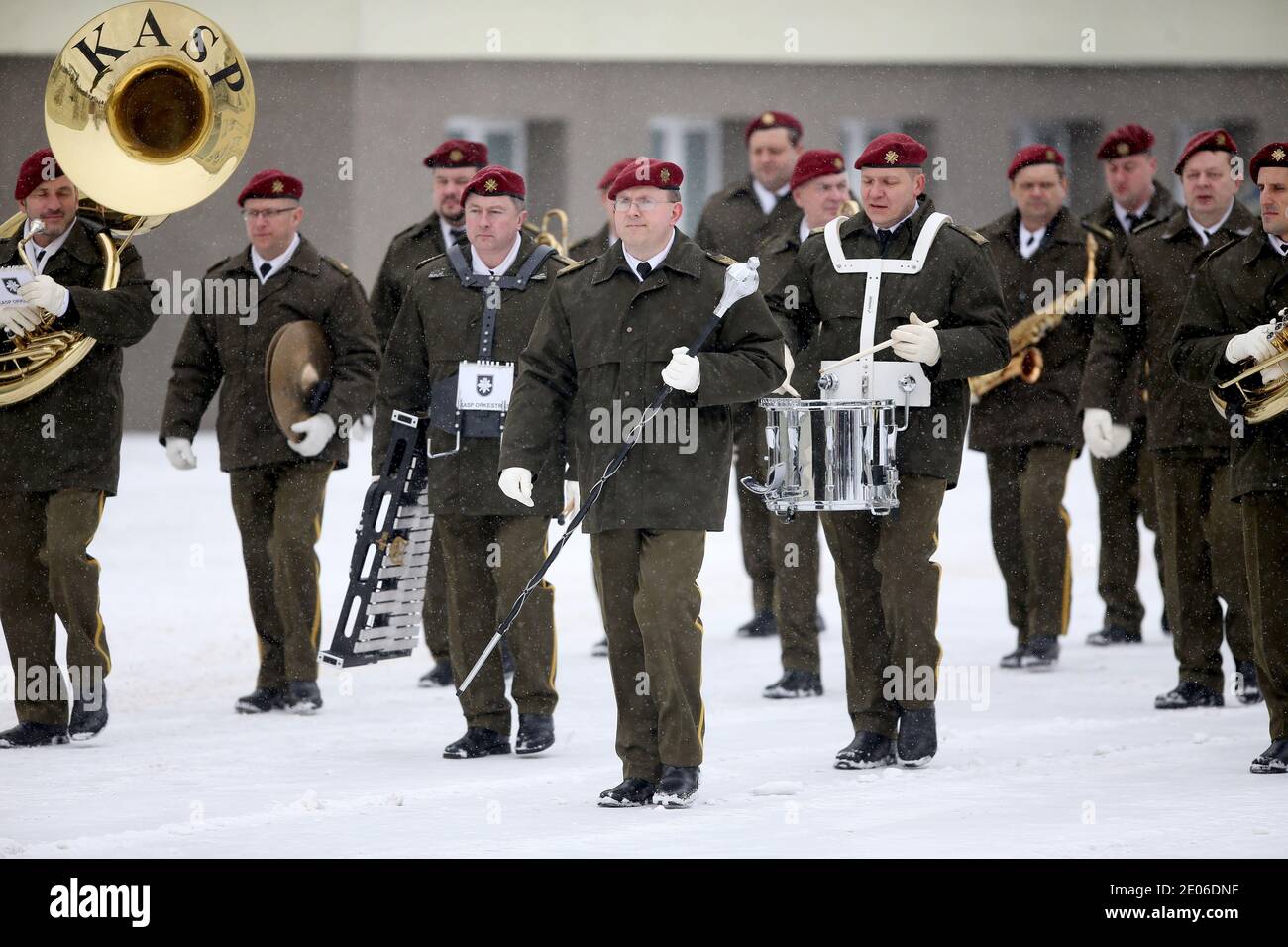 Serment de l'Académie militaire lituanienne, hiver, Vilnius 10 02 2018 Banque D'Images