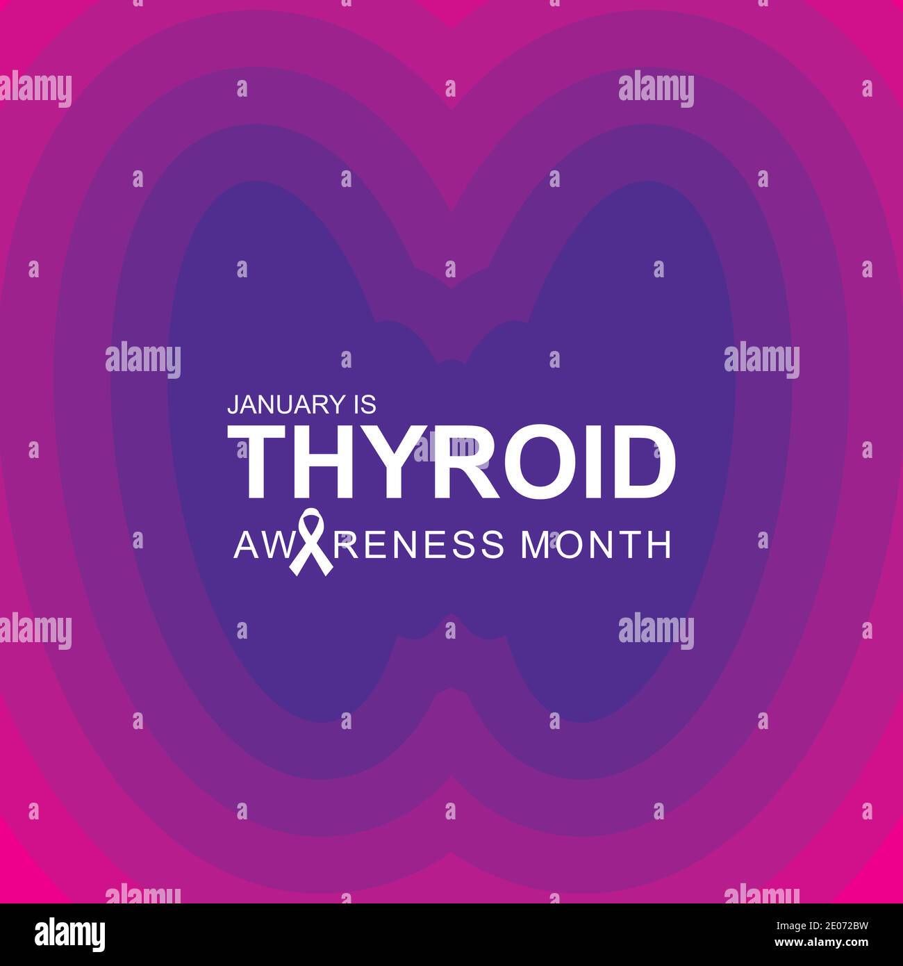 Illustration vectorielle janvier est la conception du mois de la sensibilisation à la thyroïde Illustration de Vecteur