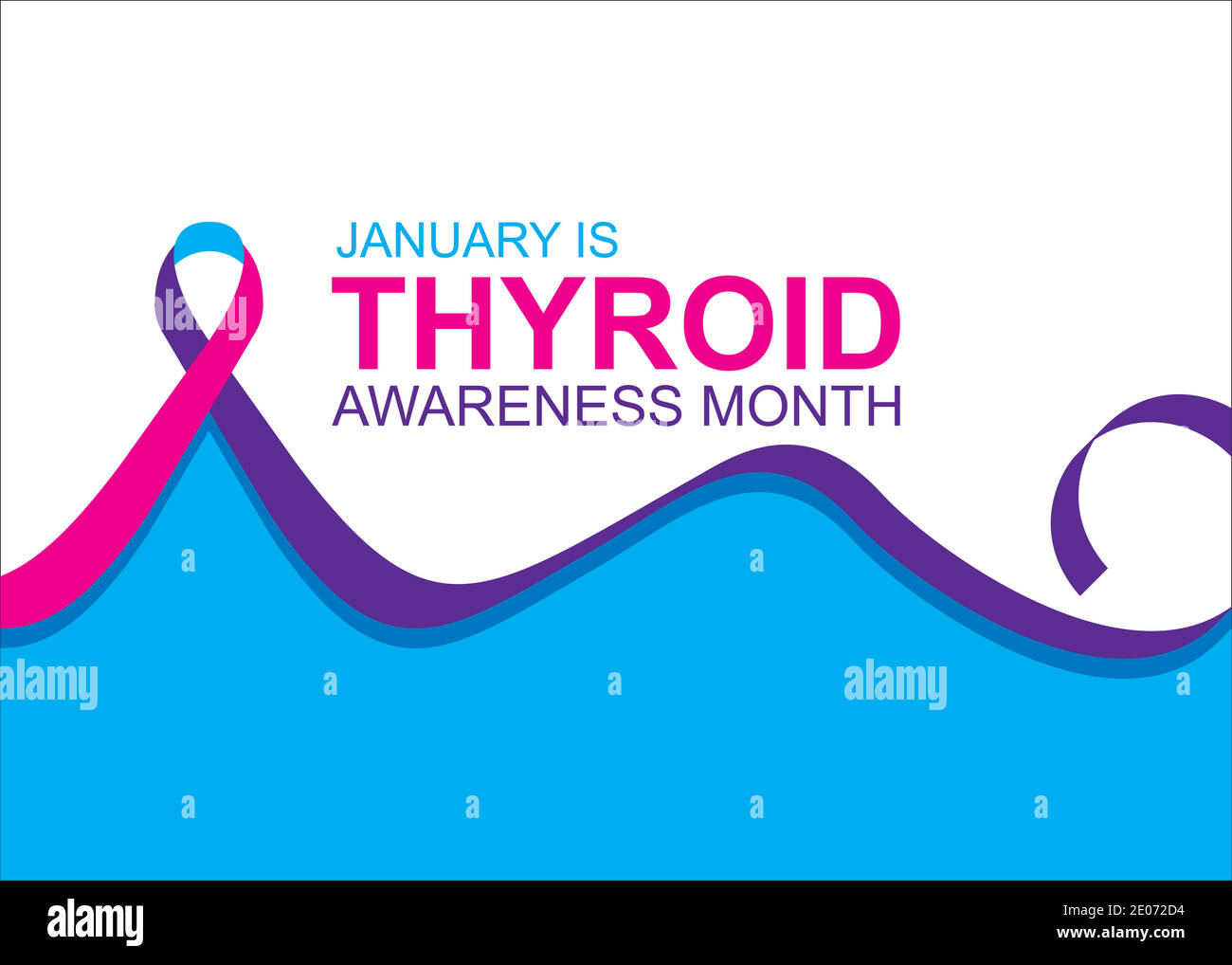 Illustration vectorielle janvier est la conception du mois de la sensibilisation à la thyroïde Illustration de Vecteur