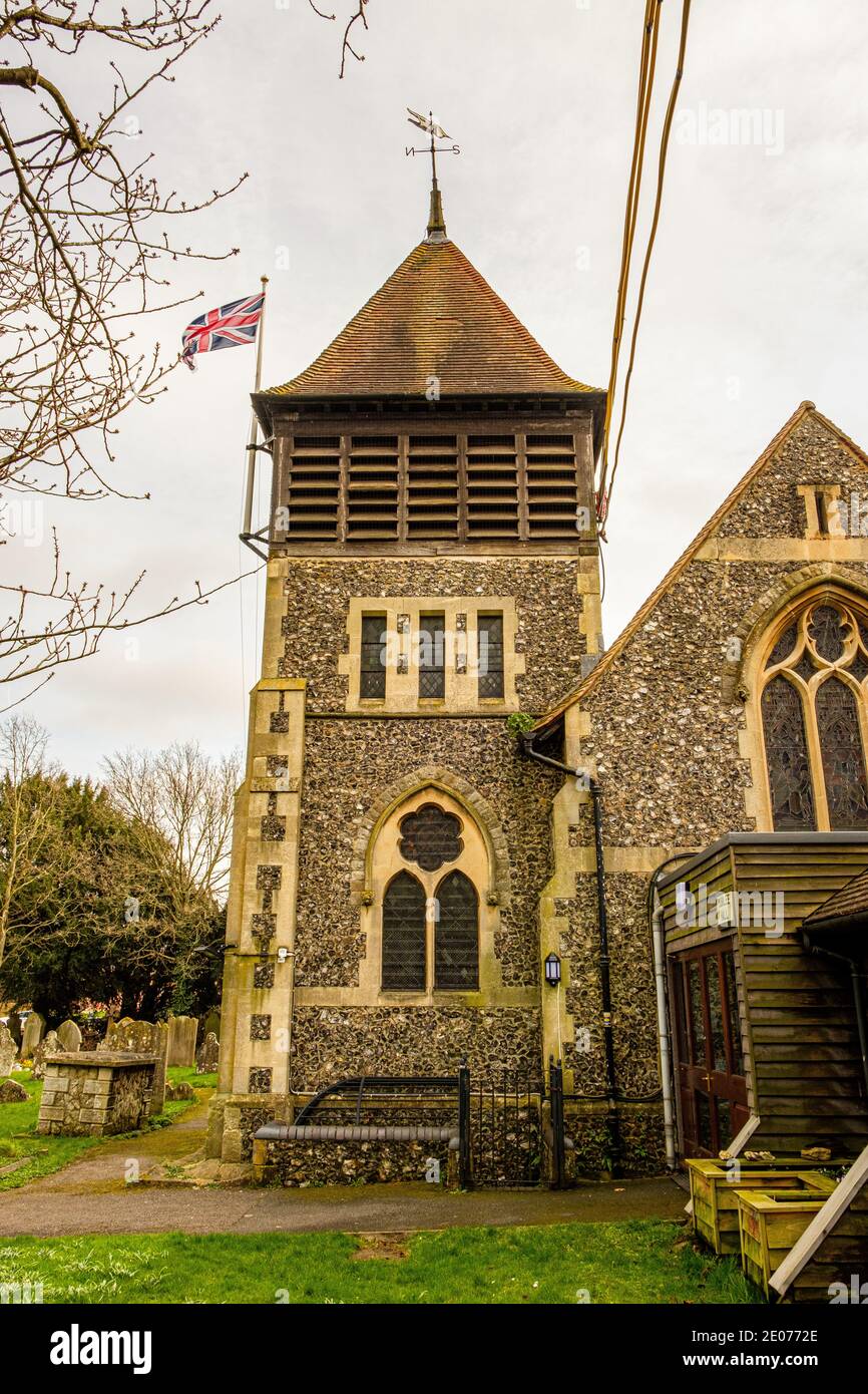 Église Sainte-Marie-Madeleine, chemin main, Longfield, Kent Banque D'Images