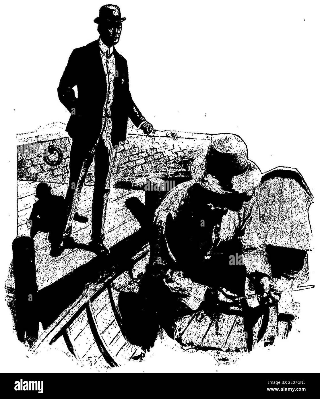 LeBlanc - Arsène Lupin contre herlock Sholmès (la Dame blonde suivi de la Lampe juive), paru dans Je sais tout, 1906-1907 (page 81 crop). Banque D'Images