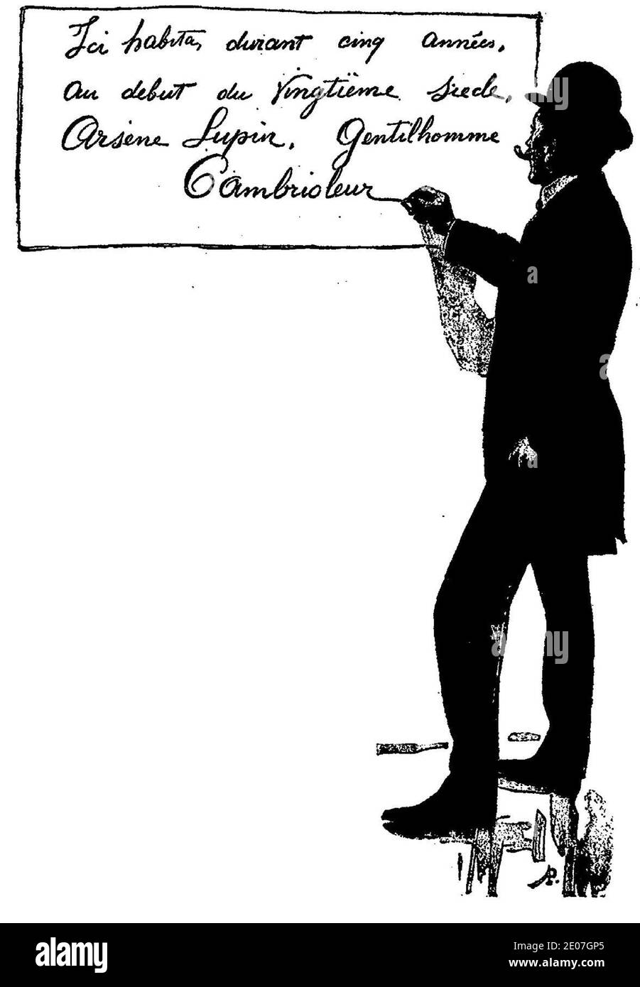 LeBlanc - Arsène Lupin contre herlock Sholmès (la Dame blonde suivi de la Lampe juive), paru dans Je sais tout, 1906-1907 (page 52 crop). Banque D'Images