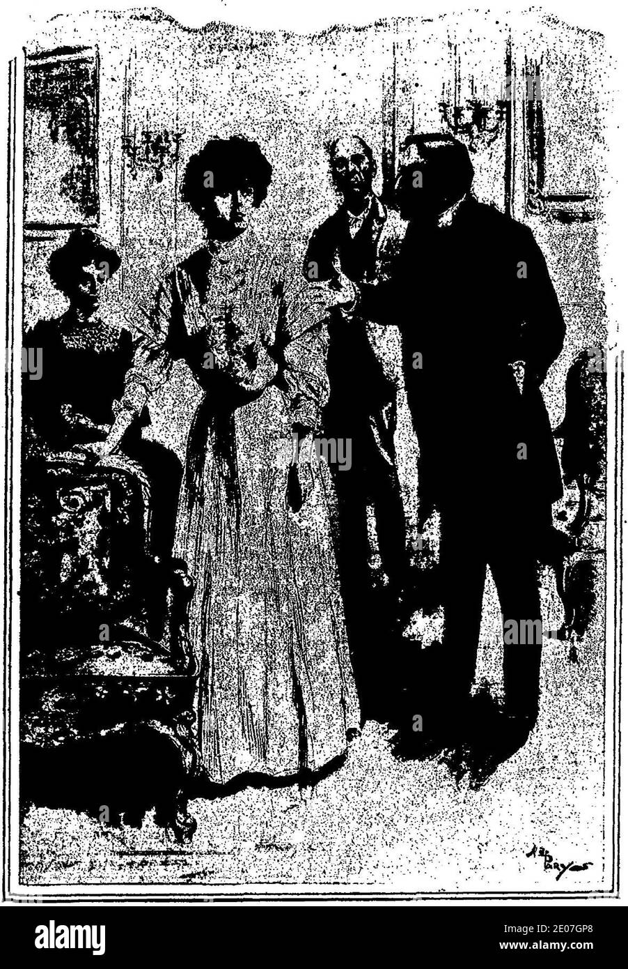 LeBlanc - Arsène Lupin contre herlock Sholmès (la Dame blonde suivi de la Lampe juive), paru dans Je sais tout, 1906-1907 (page 89 crop). Banque D'Images