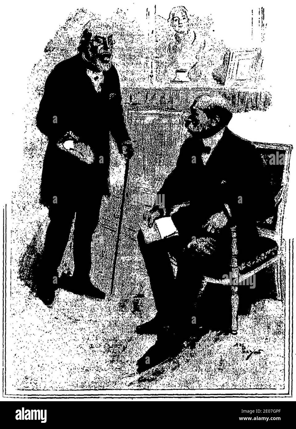 LeBlanc - Arsène Lupin contre herlock Sholmès (la Dame blonde suivi de la Lampe juive), paru dans Je sais tout, 1906-1907 (page 36 crop). Banque D'Images