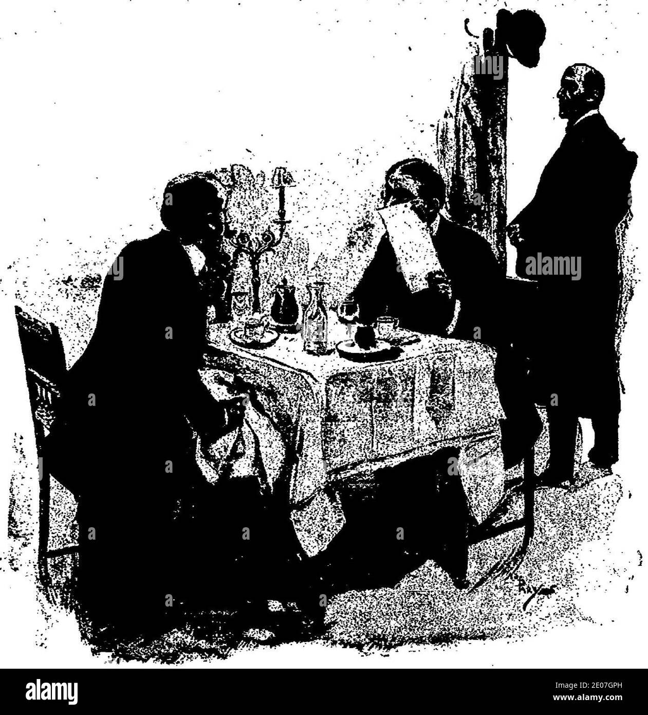 LeBlanc - Arsène Lupin contre herlock Sholmès (la Dame blonde suivi de la Lampe juive), paru dans Je sais tout, 1906-1907 (page 21 crop). Banque D'Images