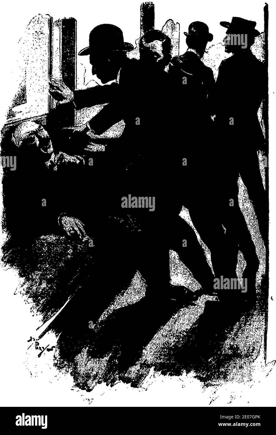 LeBlanc - Arsène Lupin contre herlock Sholmès (la Dame blonde suivi de la Lampe juive), paru dans Je sais tout, 1906-1907 (page 60 crop). Banque D'Images