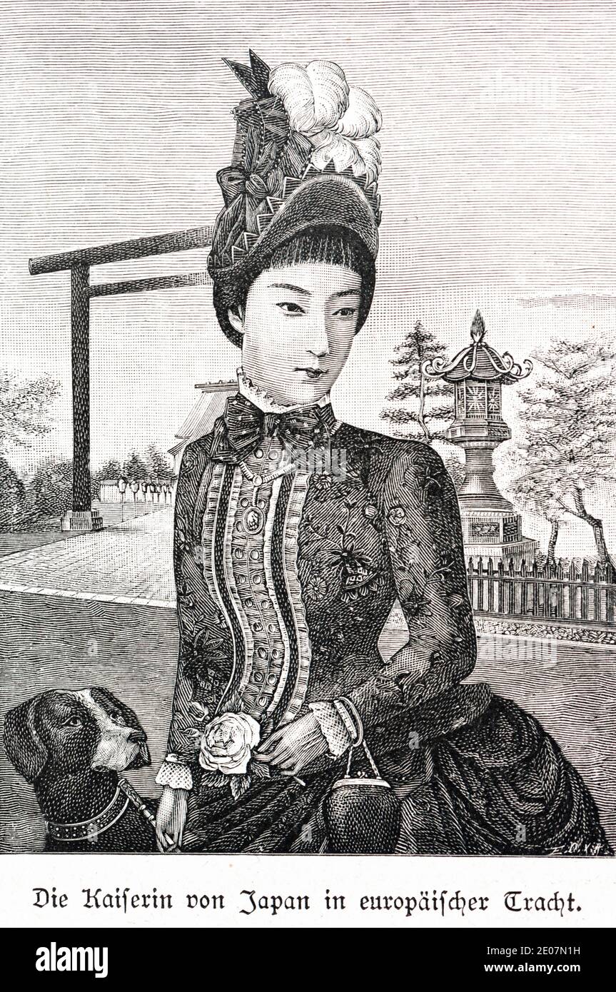 L'impératrice japonaise en costume européen, Tokio, Japon, Asie, illustration de 'Haupstädte der Welt', Breslau 1987 Banque D'Images