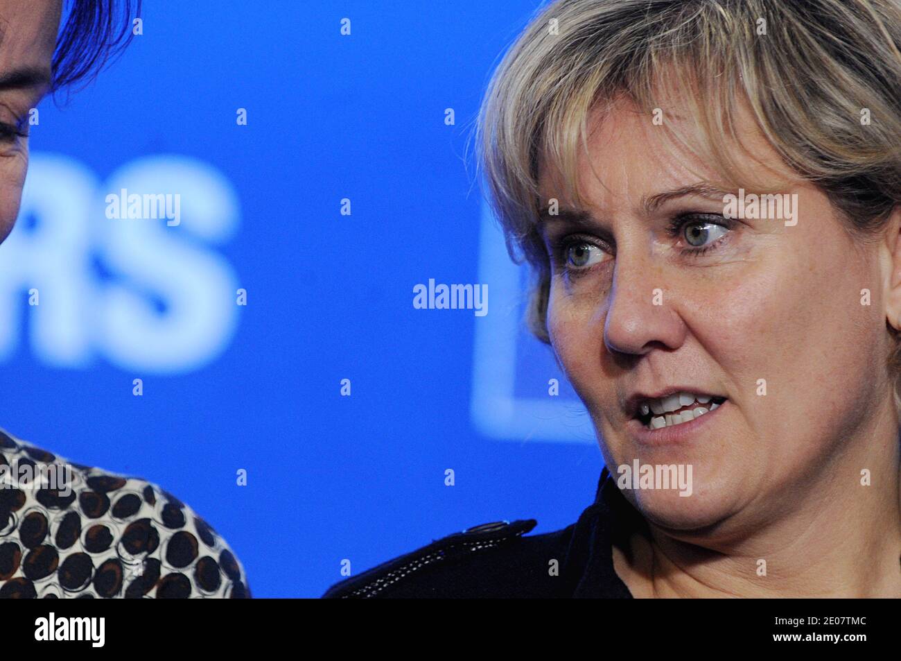 Nadine Morano participe au nouvel an à la presse au nouveau siège de l'UMP à Paris, France, le 4 janvier 2012. Photo de Giancarlo Gorassini/ABACAPRESS.COM Banque D'Images