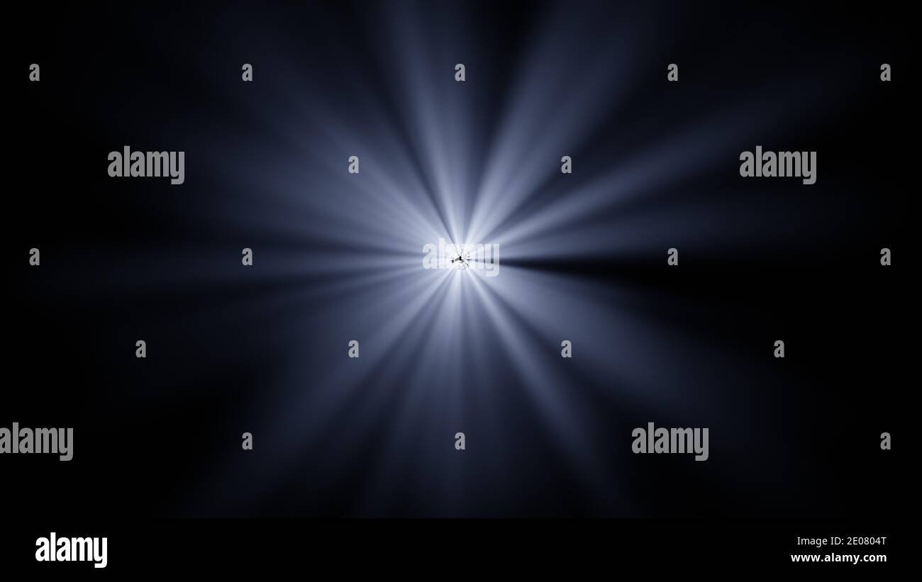 Explosion de l'étoile dans le ciel sombre. rendu 3d. Illustration 3D. Conception graphique. Banque D'Images