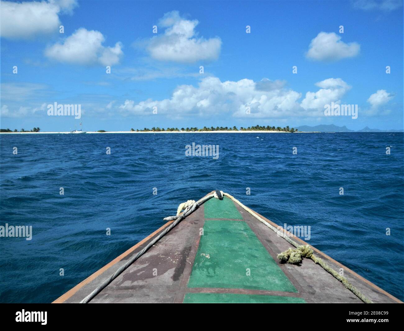 Sandy Island inhabitée Cay à Carriacou, Caraïbes (SAUF Tobago Cays par nom de fichier) Banque D'Images