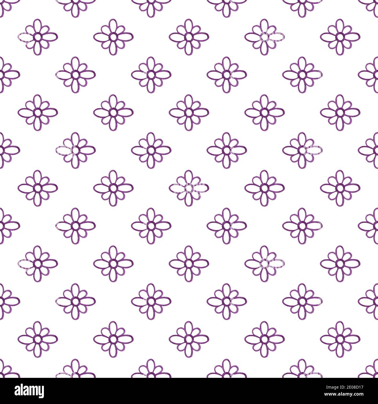 Fleurs violettes fantaisie simple diagonale sans couture motif sur le fond lilas clair simple fleur répéter ornement, décor pour l'amour vacances, invitations Banque D'Images