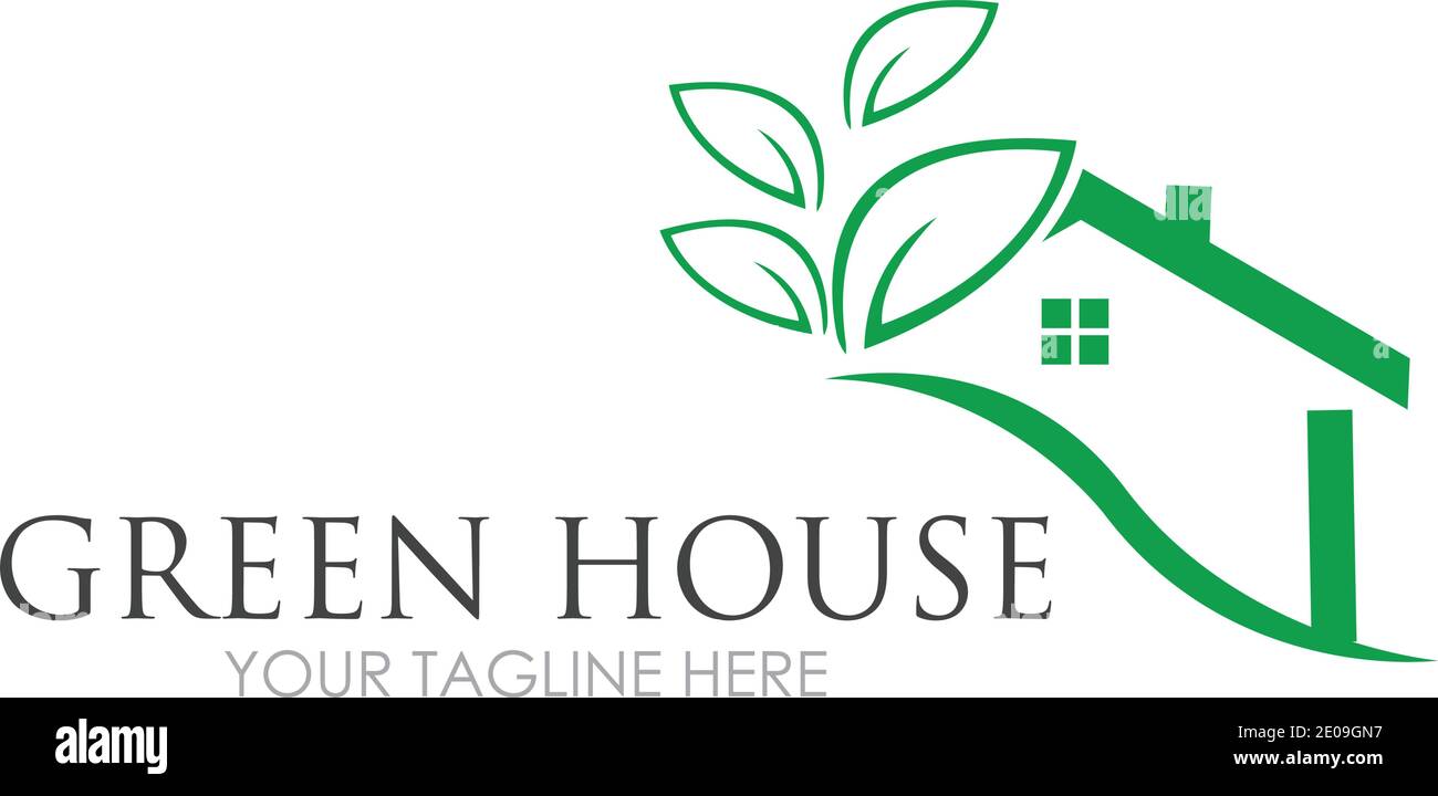 Illustration vectorielle du modèle de logo Green House Illustration de Vecteur