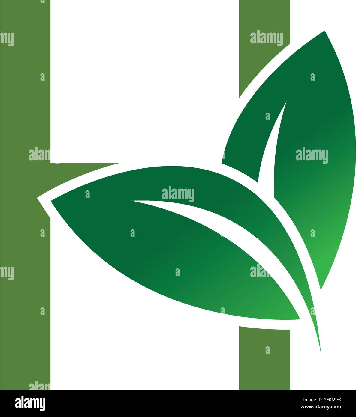 Lettre H ECO Leaves logo icône éléments de modèle de conception Illustration de Vecteur