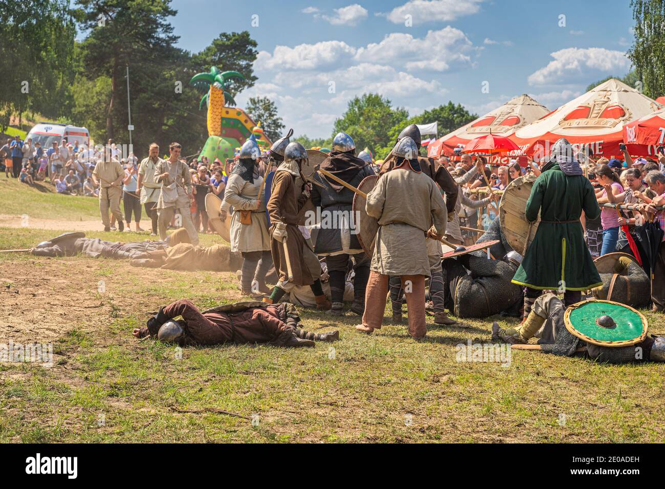 Cedynia, Pologne, juin 2019 guerre médiévale brutale entre deux clans