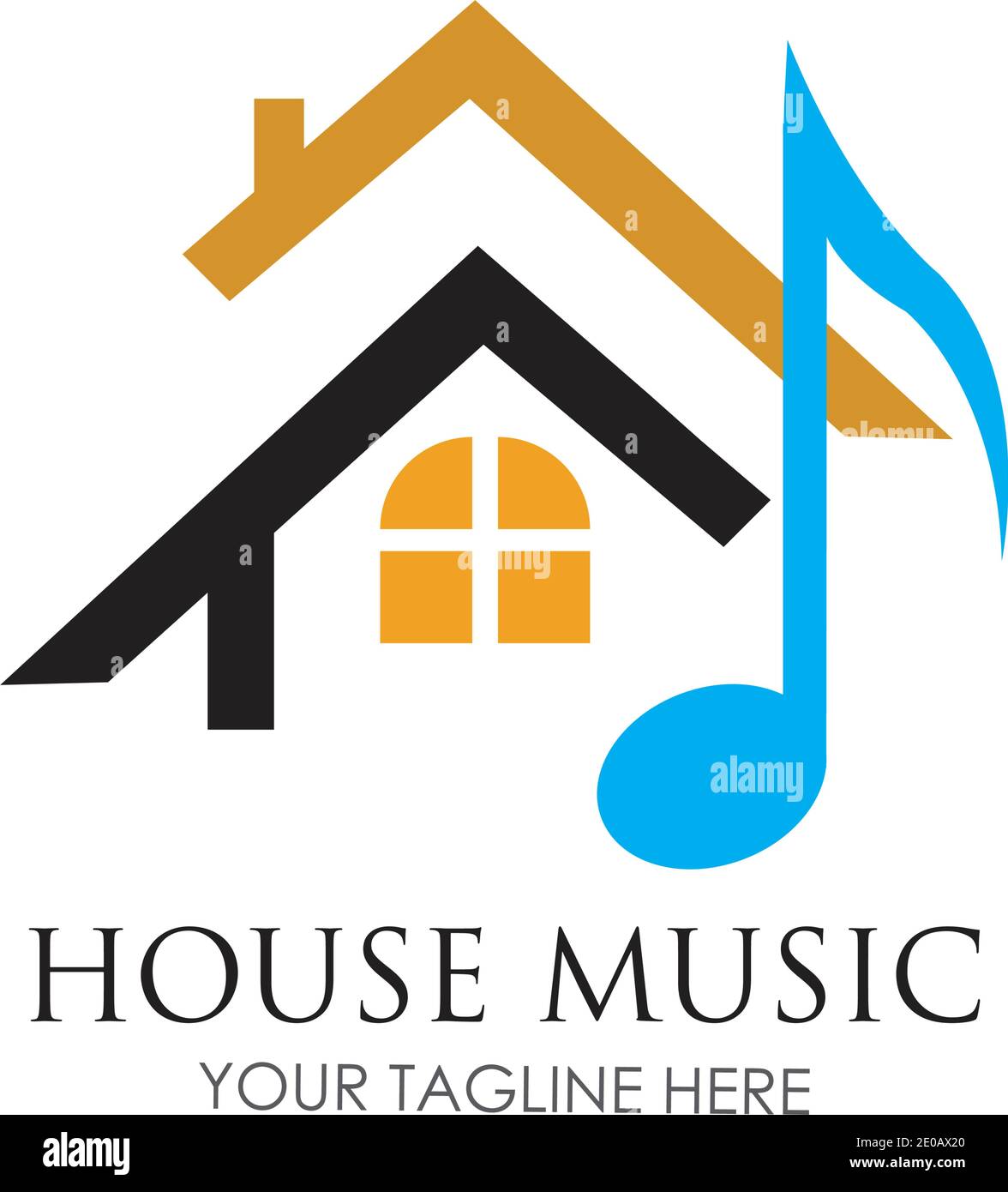 Modèle de design d'illustration pour les images du logo de la musique maison Illustration de Vecteur