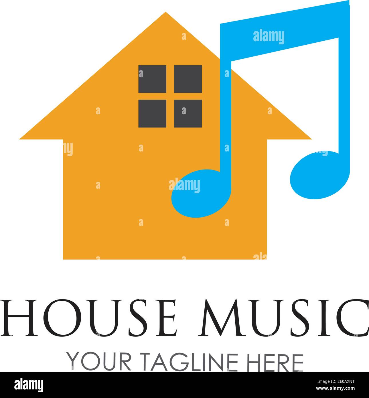 Modèle de design d'illustration pour les images du logo de la musique maison Illustration de Vecteur