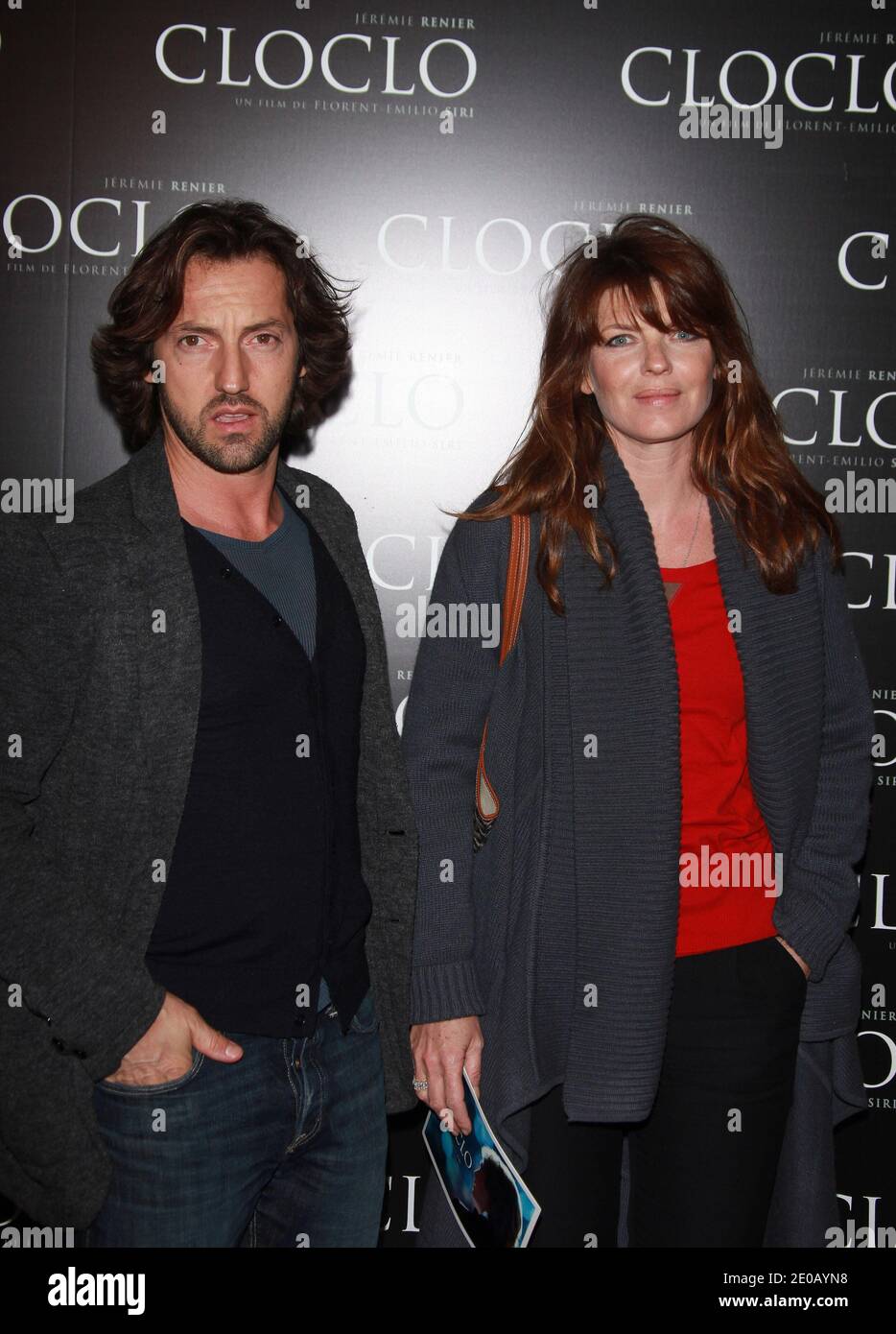 Frédéric Diefenthal et Gwendoline Hamon assistent à la première 'Cloclo' qui s'est tenue au théâtre Gaumont Marignan à Paris, en France, le 5 mars 2012. Photo de Denis Guignebourg/ABACAPRESS.COM Banque D'Images