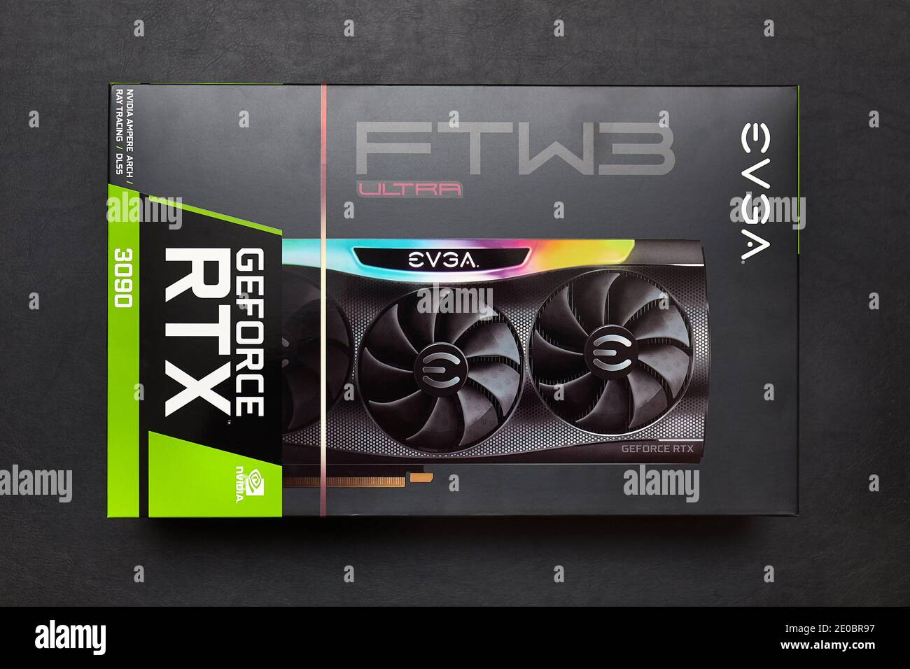 Boîtier GPU EVGA GeForce RTX 3090 Nvidia Banque D'Images