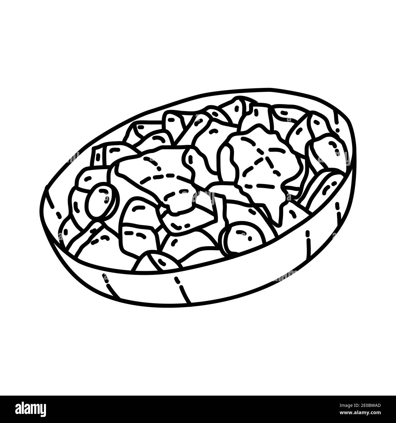 Boeuf bourguignon France aliments ensemble d'icônes dessinées à la main Vector. Illustration de Vecteur