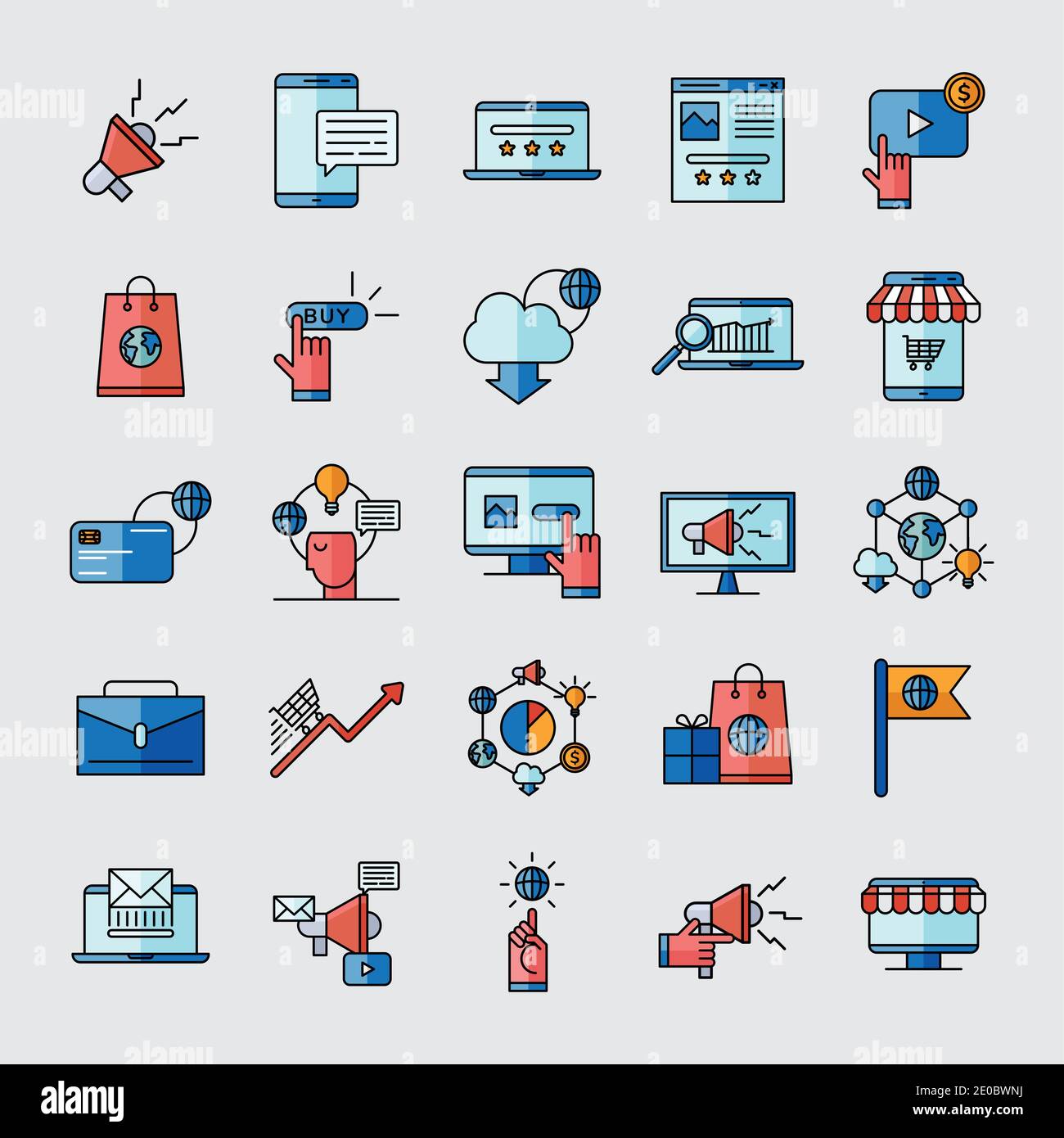 Jeu De Symboles De Marketing Num rique Design Commerce lectronique Et jeu-de-symboles-de-marketing-num-rique-design-commerce-lectronique-et