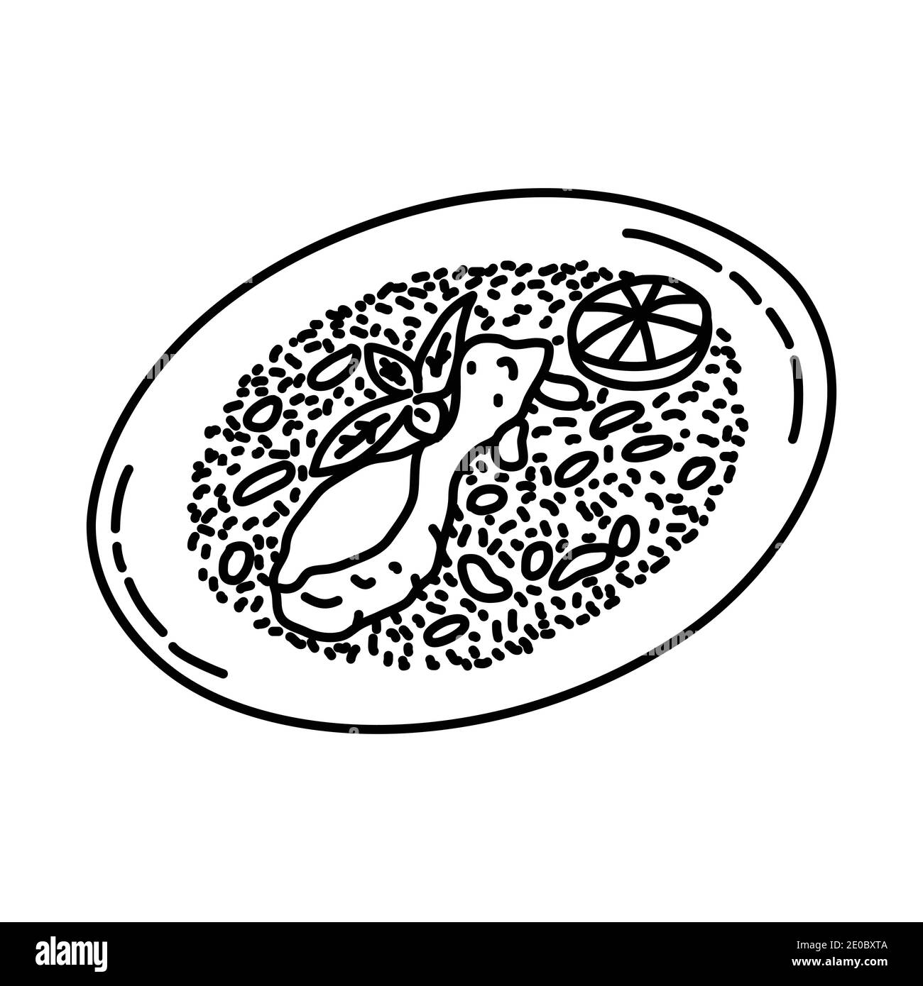 Biryani Arabie Saoudite nourriture dessin main icône ensemble Vector. Illustration de Vecteur