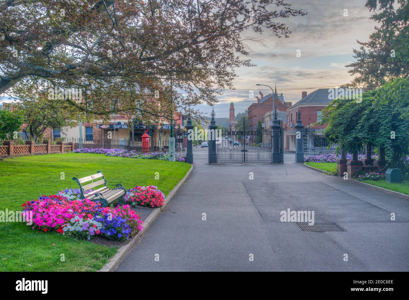 Porte principale du parc de la ville de Launceston, Australie Banque D'Images