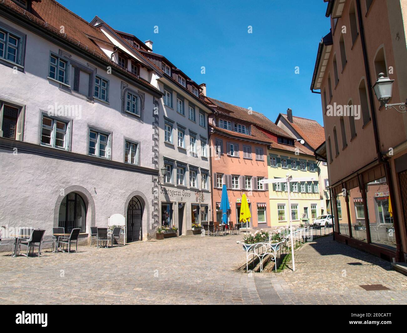 Wangen, Allemagne - 22 avril 2018 : panorama urbain de la ville historique Banque D'Images