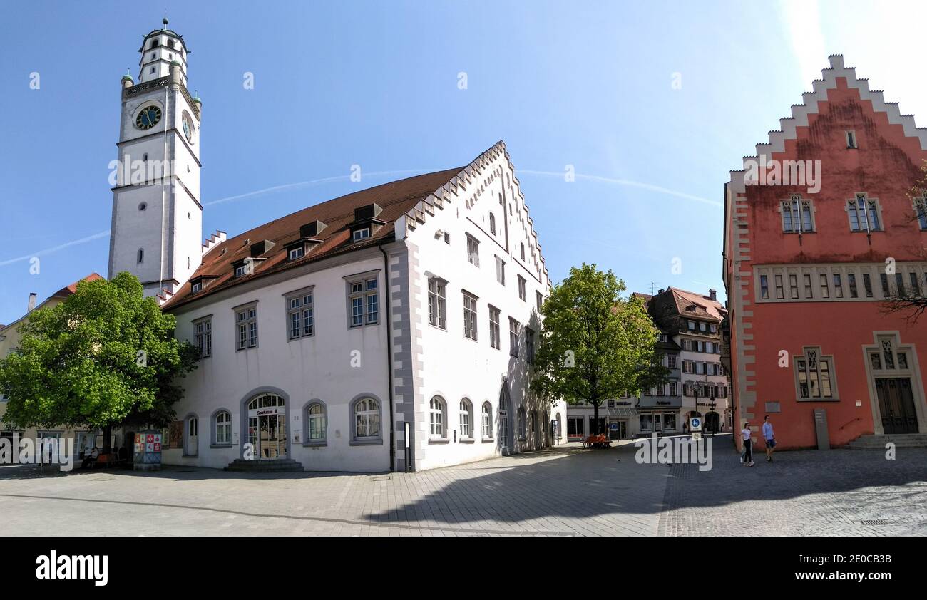 Wangen, Allemagne - 22 avril 2018 : panorama urbain de la ville historique Banque D'Images
