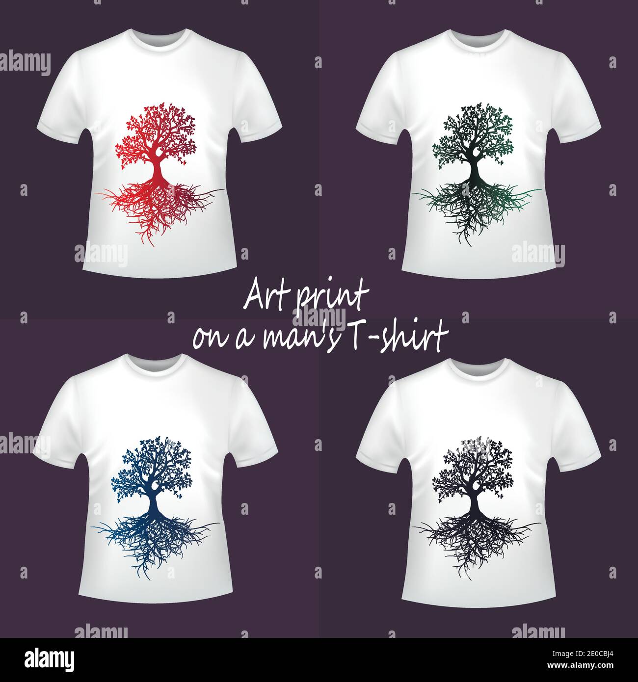 Collection d'imprimés artistiques sur les tee-shirts pour hommes - un arbre de la vie Illustration de Vecteur