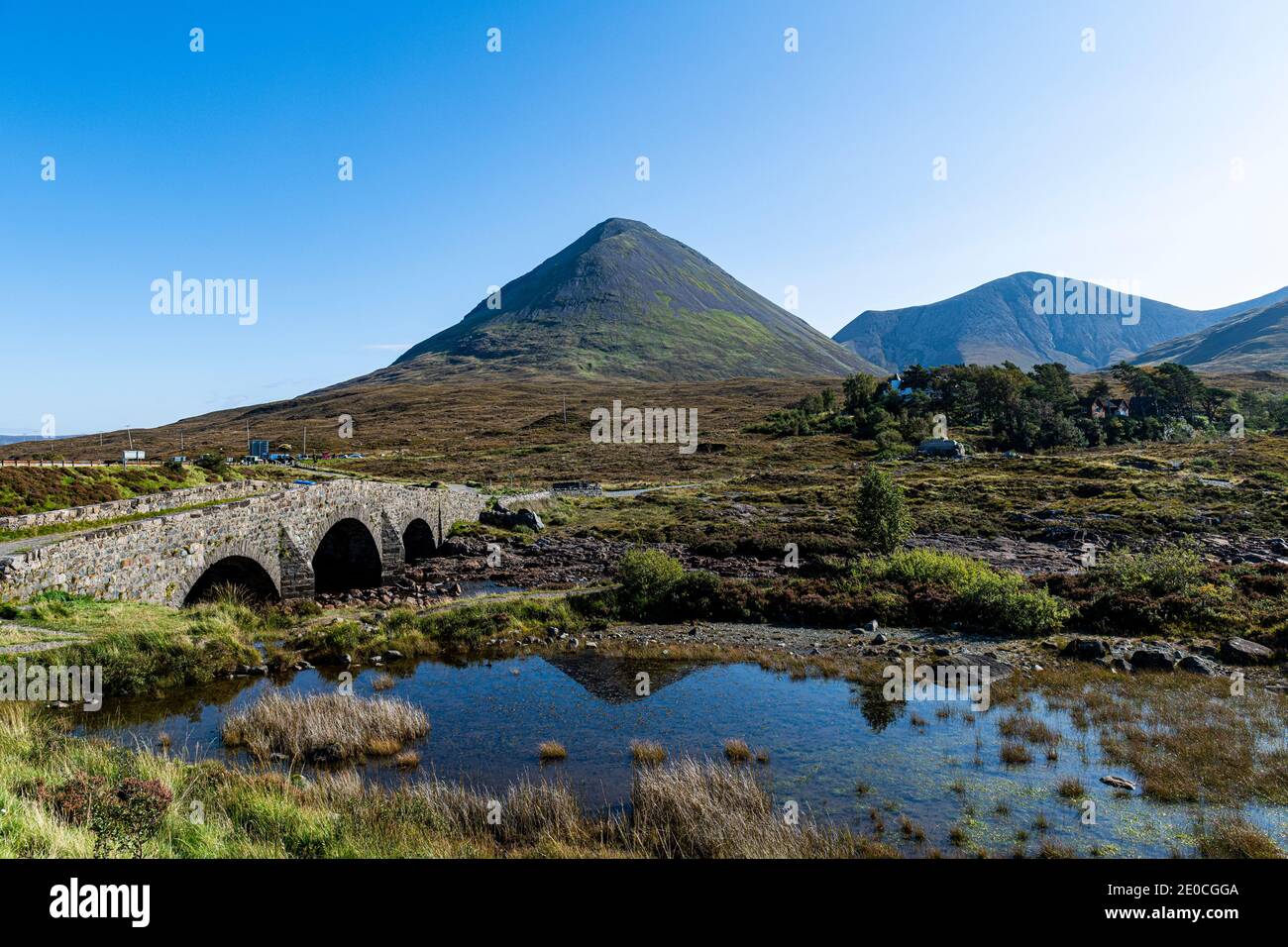 Sligachan Old Bridge, Black Cuillin Ridge, Isle of Skye, Inner Hebrides, Écosse, Royaume-Uni, Europe Banque D'Images