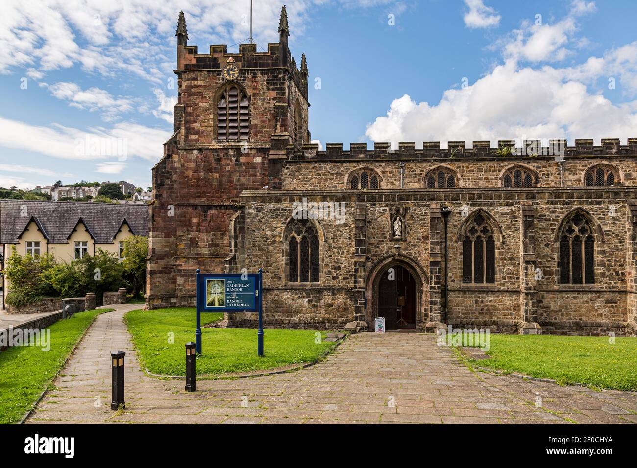 Bangor Cathedral, Bangor, pays de Galles Banque D'Images