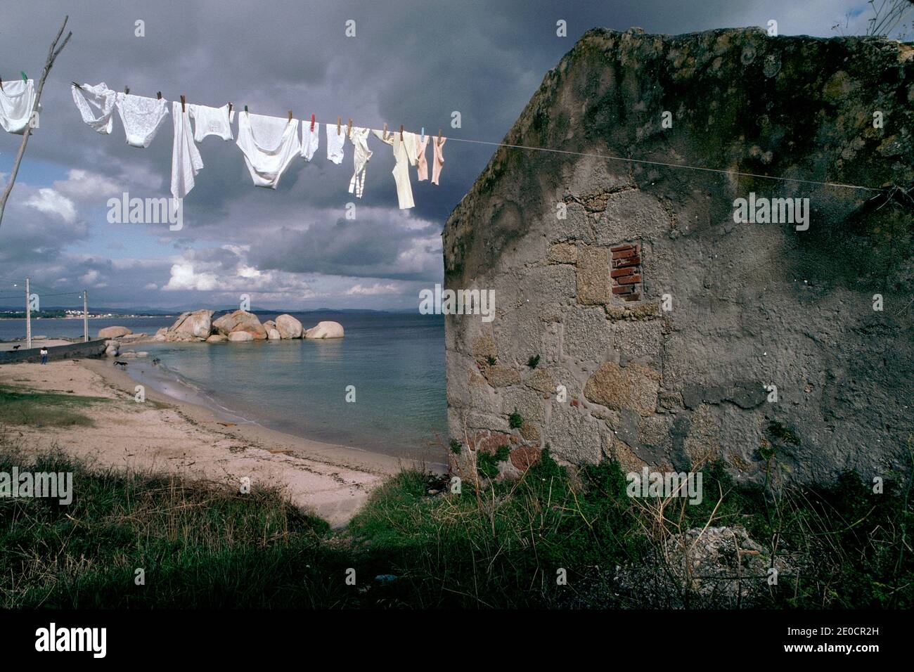 Espagne / Nord de l'Espagne /Galice/ Santa Eugenia /vêtements mourant à La plage Banque D'Images