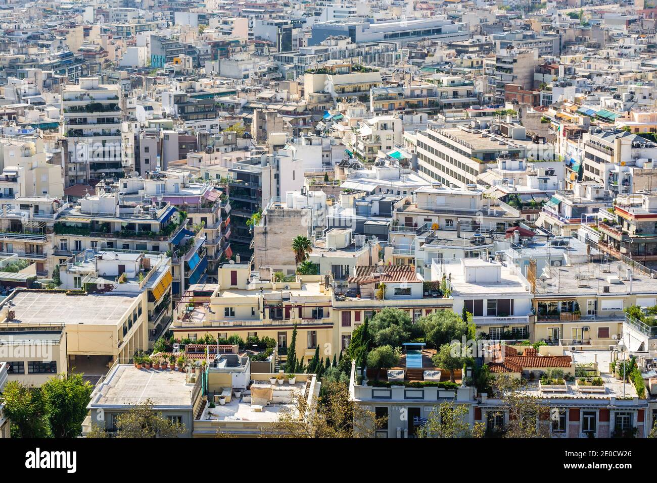 Vue aérienne de l'acropole d'Athènes Ville, Grèce Banque D'Images