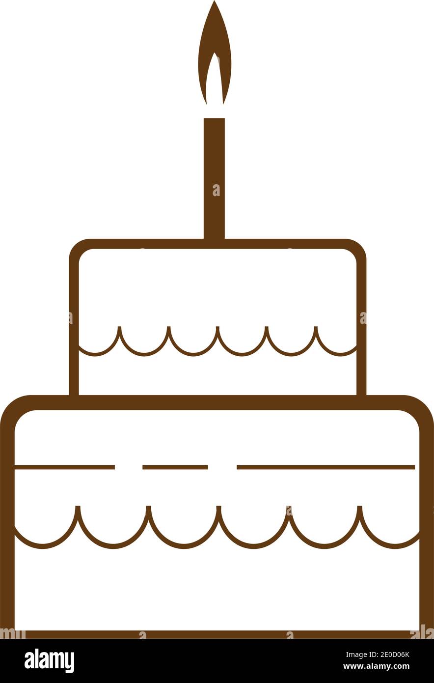 Modele De Dessin Vectoriel D Icone De Gateau D Anniversaire Image Vectorielle Stock Alamy