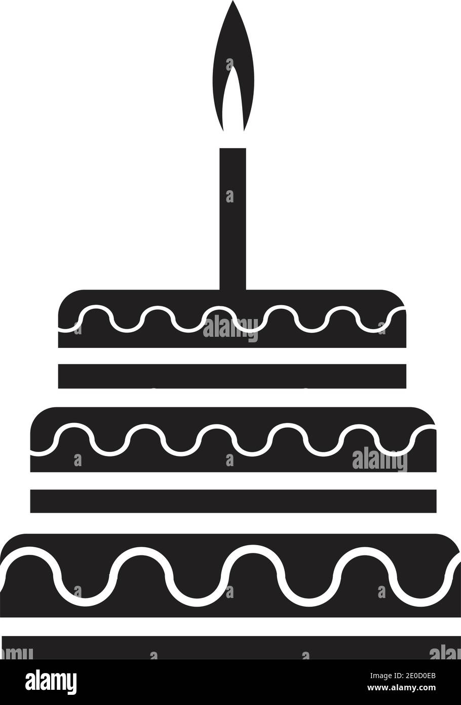 Modele De Dessin Vectoriel D Icone De Gateau D Anniversaire Image Vectorielle Stock Alamy
